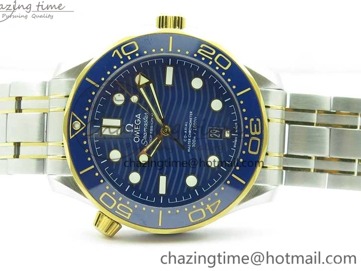 0503 2018 Seamaster Diver 300M SS YG VSF 1:1 Best Edition YG Bezel Blue Dial on SS YG Bracelet A Effortless 7897